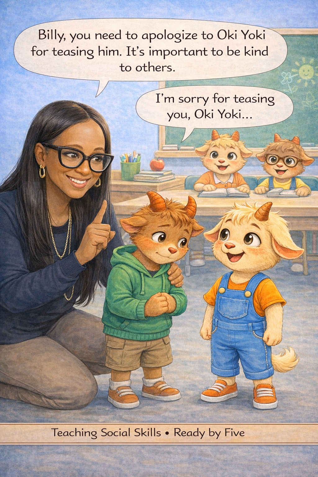 Oki Yoki Meets Billy the Bully Goat